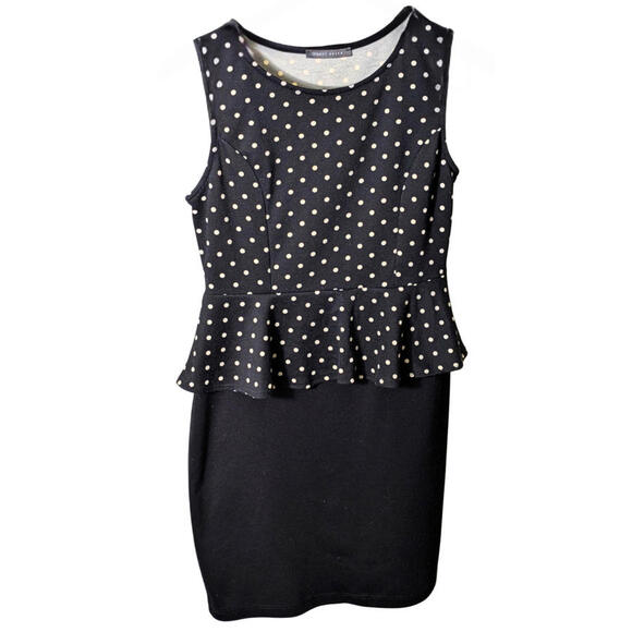 Suzy Shier Polka Dot Peplum Pencil Mini Dress - Size M (Est) - Picture 2 of 6
